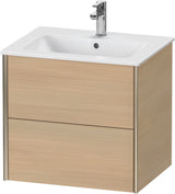 DURAVIT XViu Waschtischunterbau wandhängend 610 mm, 2 Schubkästen, weiß matt – ohne Griff, mit Tip-On-Technik