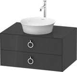 DURAVIT White Tulip Waschtischunterbau 800 mm, 2 Schubkästen, LED, Philippe Starck, weiß seidenmatt