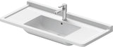 DURAVIT Möbelwaschtisch Starck 3 850 mm mit Überlauf, 1 Hahnloch, weiß – Wandhängend