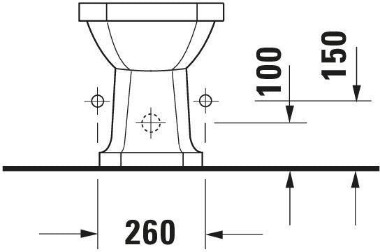 DURAVIT Stand-Bidet Serie 1930 600 mm mit Überlauf, 1 Hahnloch, weiß