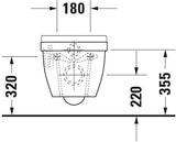 DURAVIT Wand-WC Starck 3 Compact, 485 mm Tiefspüler, Durafix, weiß