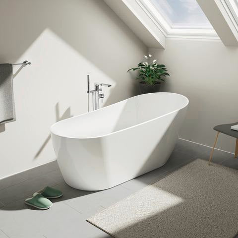 Duravit D-Neo Einhebel-Wannenmischer bodenstehend mit Keramikmischsystem in Chrom