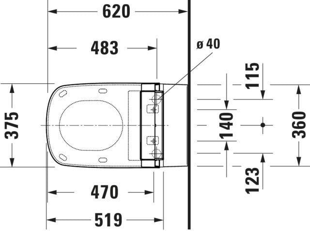 DURAVIT Dusch-WC Sitz SensoWash Classic Weiß 375x520 mm für DuraStyle mit Fernbedienung