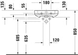 DURAVIT Handwaschbecken Soleil by Starck Weiß mit Überlauf und Hahnlochbank 450 mm