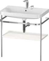 DURAVIT Happy D.2 c-shaped Waschtisch-Set 775 mm mit Metallkonsole, taupe seidenmatt
