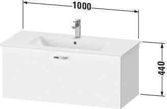 Duravit XBase Waschtischunterbau 600 mm wandhängend, 1 Auszug, weiß matt, mit Soft-Close