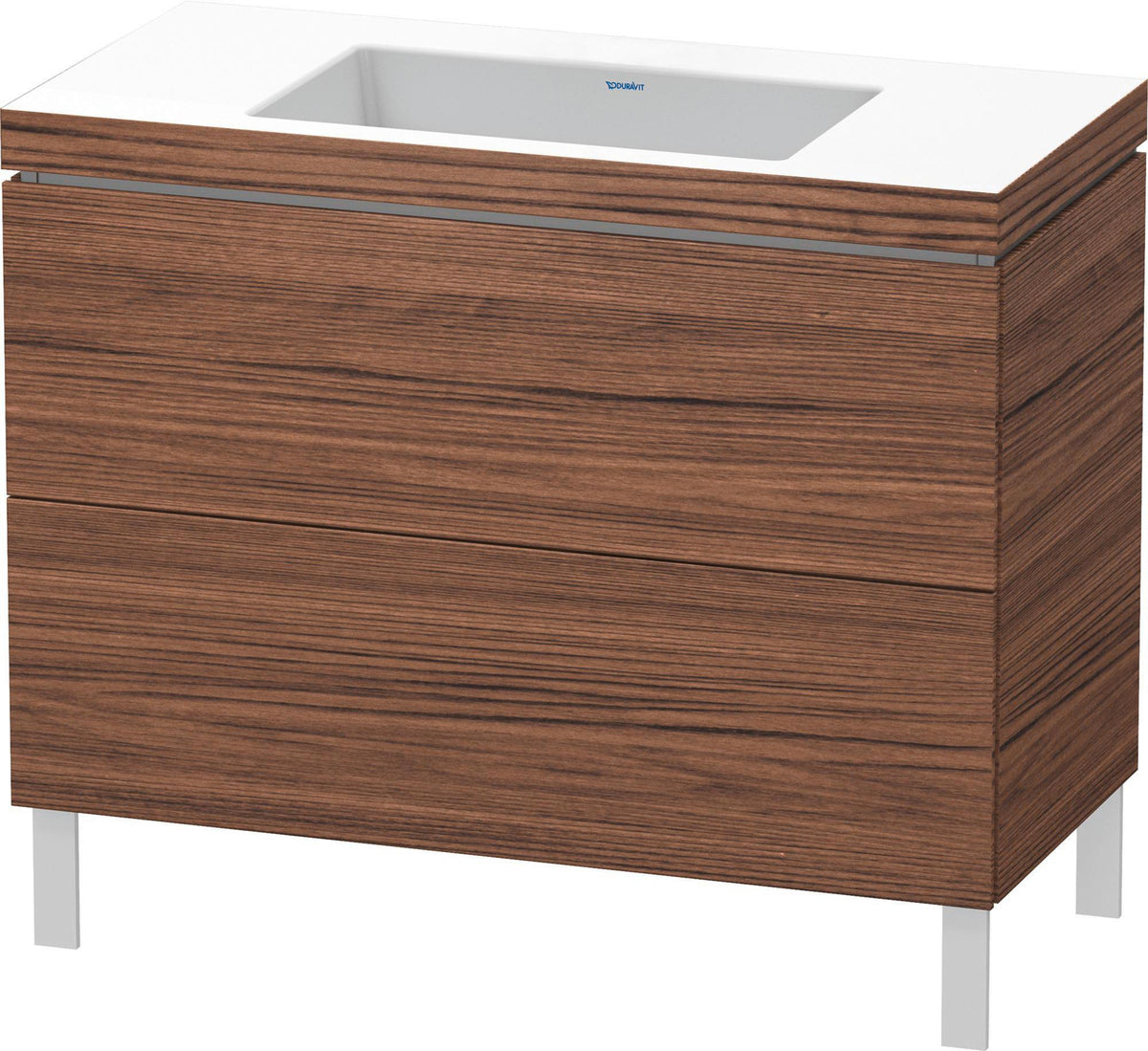 Duravit L-Cube c-bonded Waschtischset 1000 mm Nussbaum Natur mit Vero Air Waschtisch und 2 Auszügen