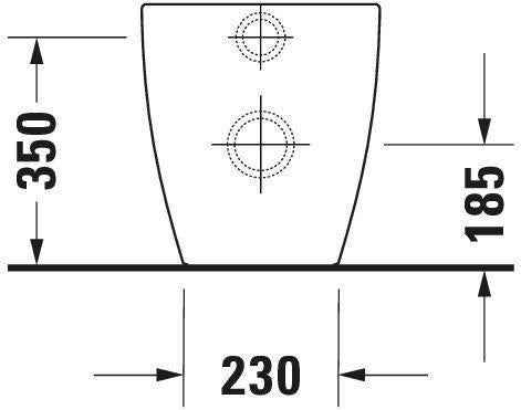 DURAVIT Stand-WC Happy D.2 570 mm Tiefspüler, Abgang waagerecht, weiß