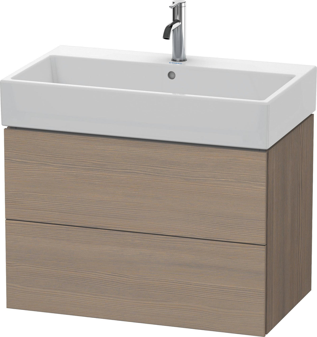 DURAVIT L-Cube Waschtischunterbau 784 mm, Amerikanischer Nussbaum, 2 Schubkästen, wandhängend