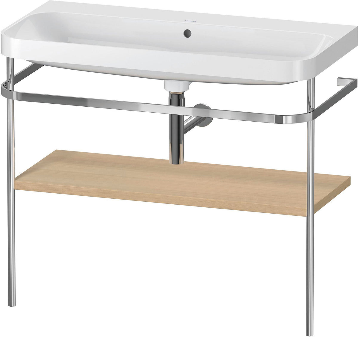 Duravit Happy D.2 c-shaped Waschtischset mit Metallkonsole, 975 mm, Taupe