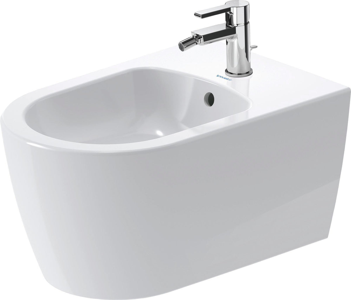 DURAVIT Wand-Bidet ME by Starck 570 mm weiß seidenmatt mit Überlauf und 1 Hahnloch