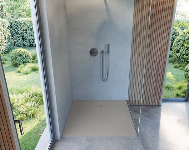 DURAVIT Sustano Duschwanne 800x800x30 mm Mineralguss hellgrau matt – bodenbündig & halbeinbau