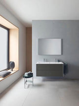 DURAVIT ME by Starck Möbelwaschtisch 1230 mm, 2 Hahnlöcher, mit Überlauf, weiß – Designer-Waschtisch von Philippe Starck