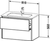 Duravit XSQUARE Waschtischunterbau 810 mm, 2 Schubkästen, s-matt, Eiche Ahorn, für ME by Starck