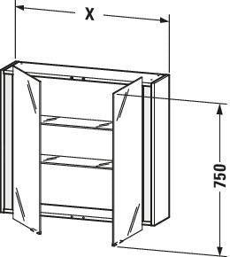 Duravit Ketho Spiegelschrank 1000 mm weiß matt – LED, Sensorschalter, 2 Türen