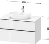 Duravit D-Neo Konsolenwaschtischunterbau 1000 mm Eiche Terra Matt mit Auszug