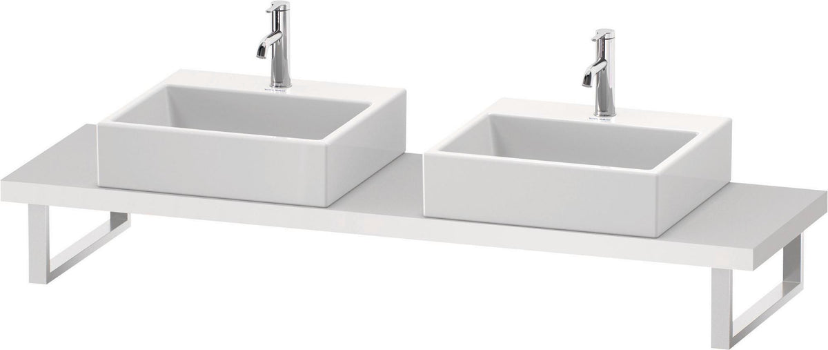 DURAVIT L-Cube Konsole Compact 2 Aussparungen, 480 mm tief, weiß matt – variable Breite