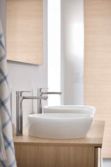 DURAVIT A.1 Einhebel-Waschtischmischer XL Chrom mit Zugstange – 180 mm Ausladung, Keramikmischsystem