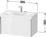 Duravit Möbelwaschtischset XViu 800x480mm mit Unterbau, Auszug und Hahnlochbank