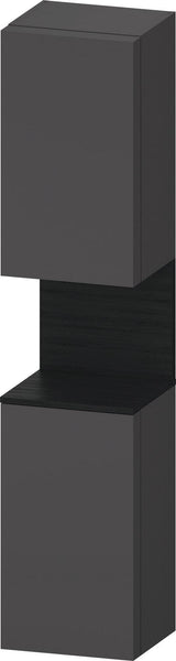 DURAVIT Qatego Hochschrank 400x360x1760mm, 2 Türen, Eiche Schwarz Matt – Wandhängend