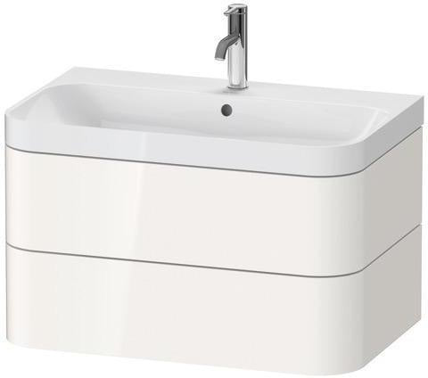 Duravit Waschtischset HAPPY D.2 PLUS 775x490mm ein Hahnloch taupe supermatt