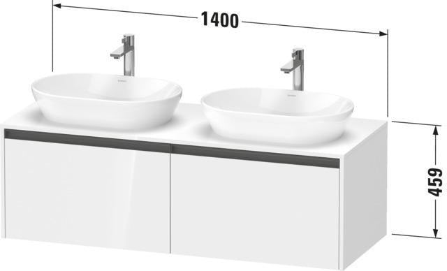 DURAVIT Ketho.2 Konsolen-Waschtischunterbau 1400 mm Eiche Terra mit 2 Auszügen