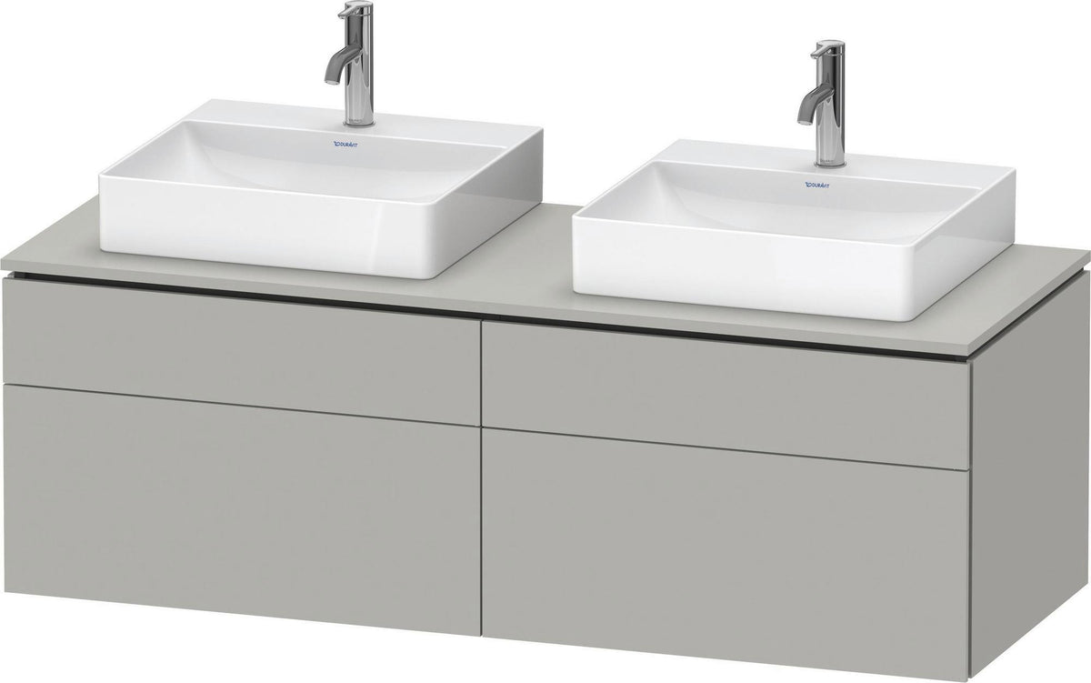 DURAVIT L-Cube Waschtischunterbau 1420 mm Taupe supermatt mit Tip-on und Soft-Close