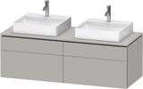 DURAVIT L-Cube Waschtischunterbau 1420 mm Taupe supermatt mit Tip-on und Soft-Close