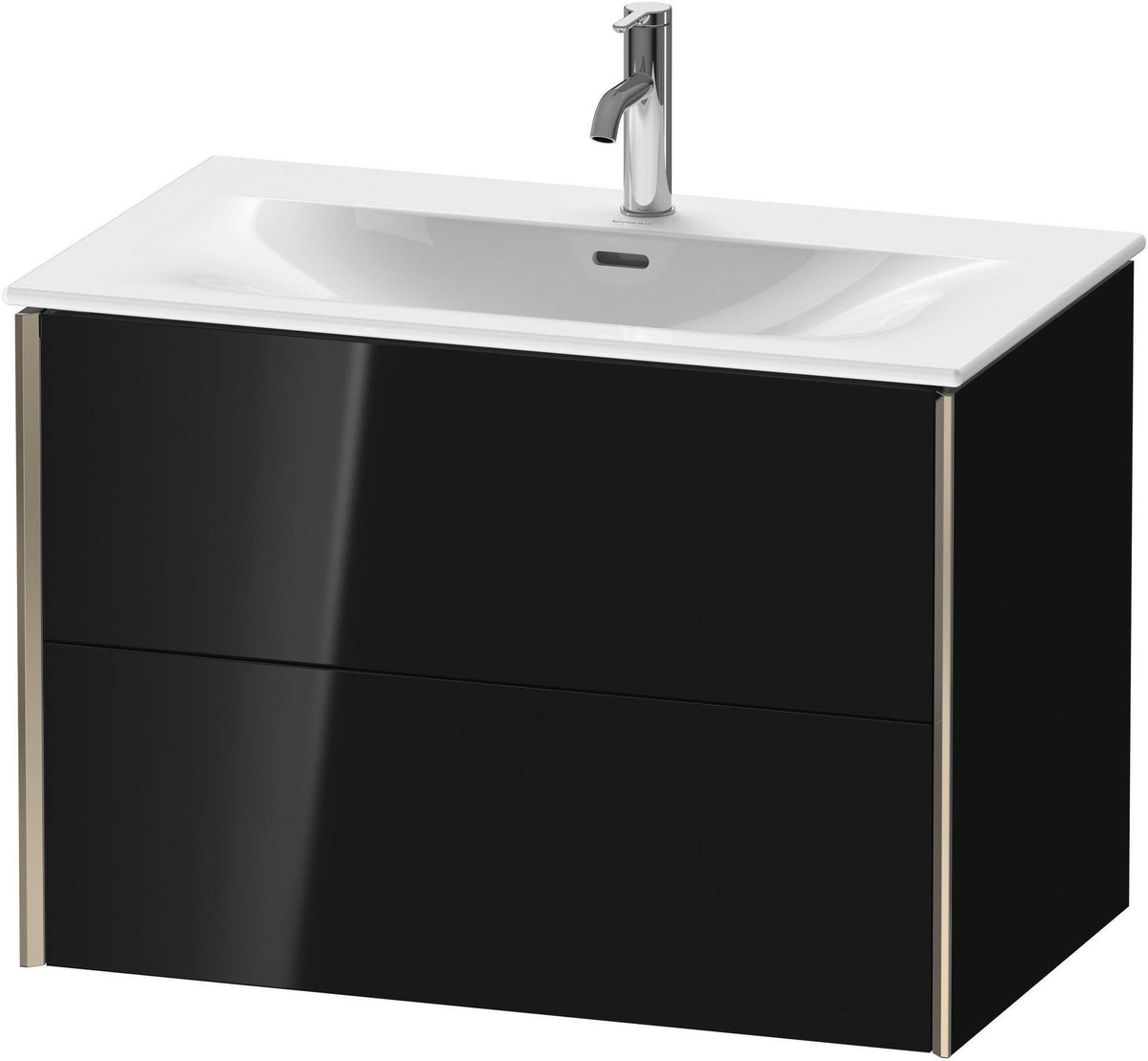 Duravit XViu Waschtischunterbau wandhängend 810 mm schwarz matt 2 Schubladen Tip-On