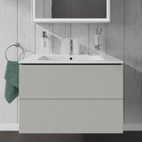 Duravit L-Cube Waschtischunterbau 820 mm taupe matt mit 2 Schubkästen und Tip-On-Technik