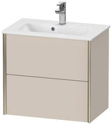 DURAVIT Waschtischunterbau XVIU 610x560x390mm 2 Schubkästen mit Nussbaum-Einrichtung, s-matt
