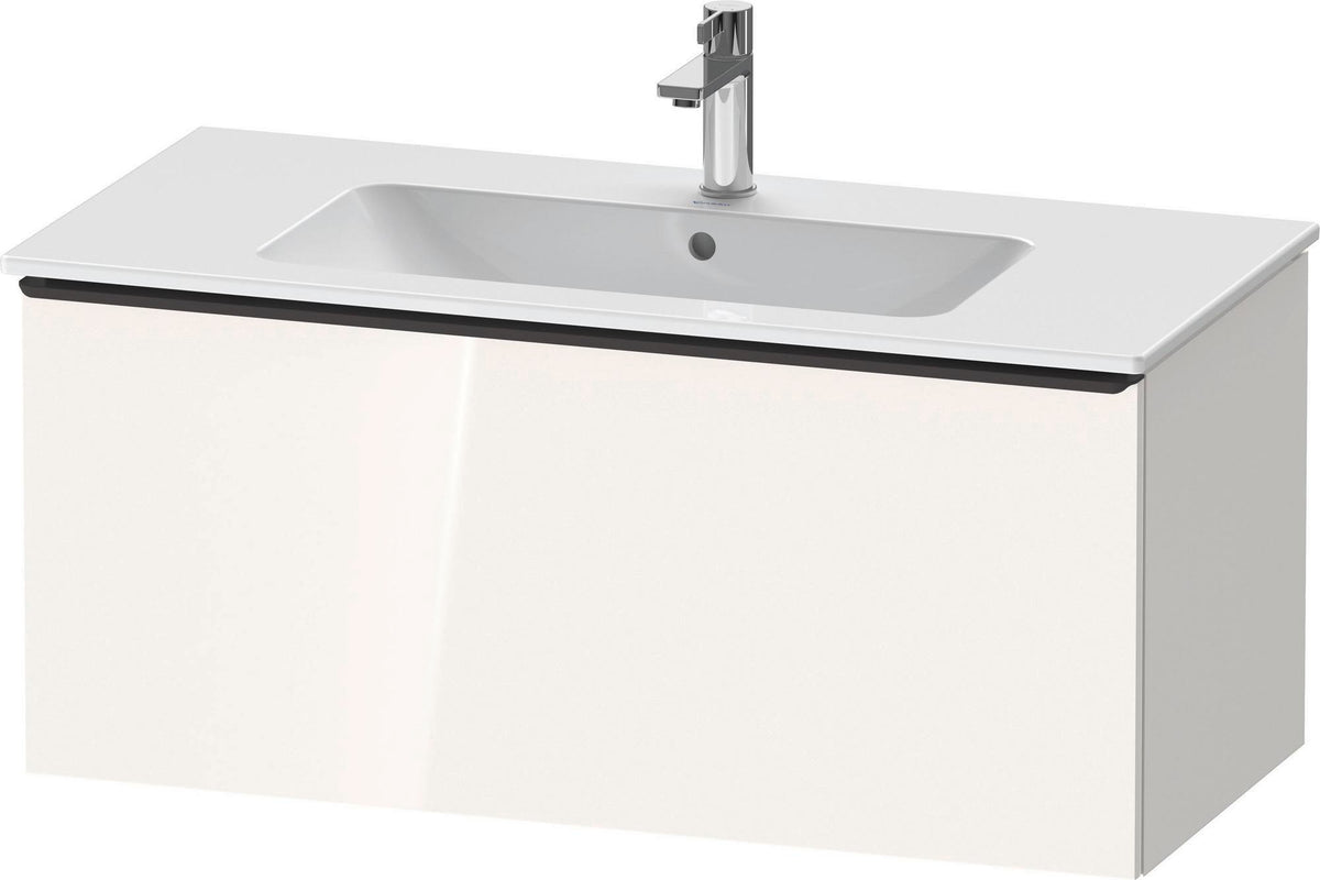 Duravit D-Neo Waschtischunterbau 1010 mm, 1 Auszug, Weiß Matt, Griff Bronze Gebürstet, Wandhängend