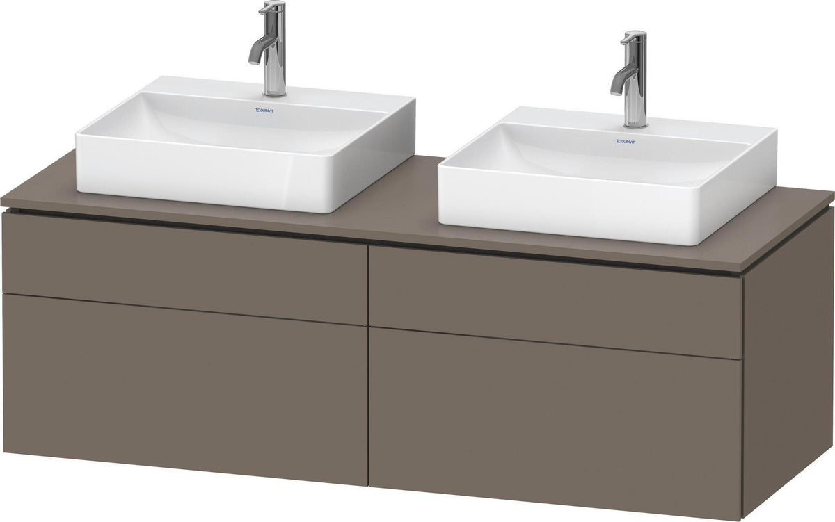 DURAVIT L-Cube Waschtischunterbau 1420 mm Taupe supermatt mit Tip-on und Soft-Close