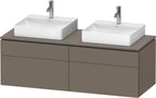 flannel grey seidenmatt / Mitteldichte Faserplatte (MDF) / 2 Schubkästen, 2 Auszüge