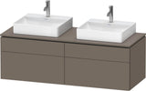 DURAVIT L-Cube Waschtischunterbau 1420 mm Taupe supermatt mit Tip-on und Soft-Close