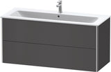 Duravit XSquare Waschtischunterbau 1210 mm, 2 Schubkästen, Graphit Matt – Wandhängend mit Tip-On