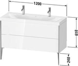 DURAVIT XViu c-bonded Waschtischunterbauset 1200 mm champagner matt/schwarz hochglanz