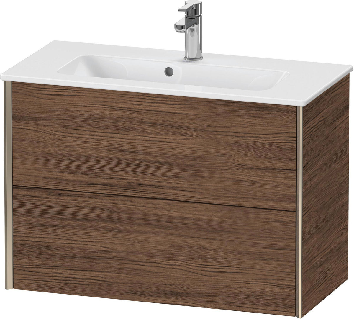 DURAVIT XViu Waschtischunterbau wandhängend 810 mm, 2 Schubladen, champagner matt/weiß matt