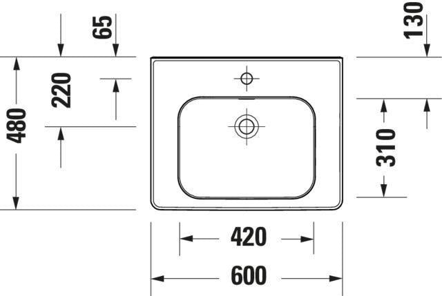 DURAVIT Soleil by Starck Möbelwaschtisch 600 mm Weiß mit Überlauf und 1 Hahnloch