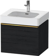 DURAVIT D-Neo Waschtischunterbau 584 mm Eiche Schwarz Matt mit Bronze Griff