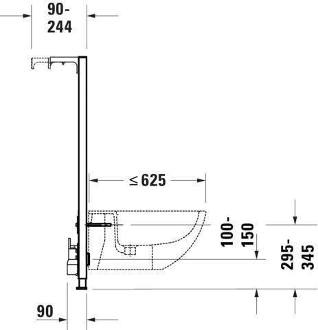 DURAVIT DuraSystem Wand-Bidet-Element 500 x 1148 mm – vormontiertes Vorwandelement für Trockenbau