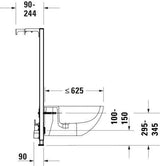DURAVIT DuraSystem Wand-Bidet-Element 500 x 1148 mm – vormontiertes Vorwandelement für Trockenbau