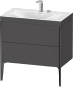 Spanplatte / 2Ausz.,2Hl,schwarz / graphit matt