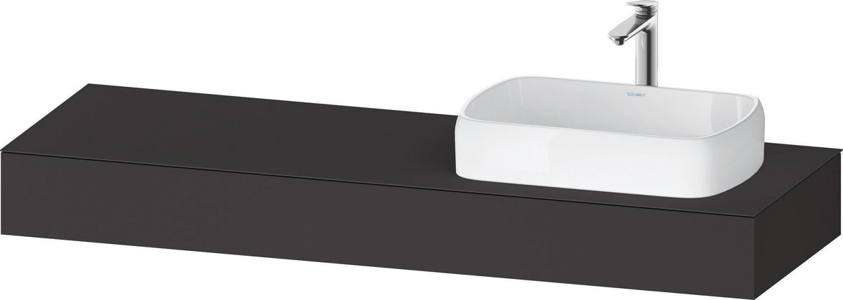 DURAVIT Qatego Konsole wandhängend 1400 mm weiß matt mit Ausschnitt rechts – Studio F. A. Porsche