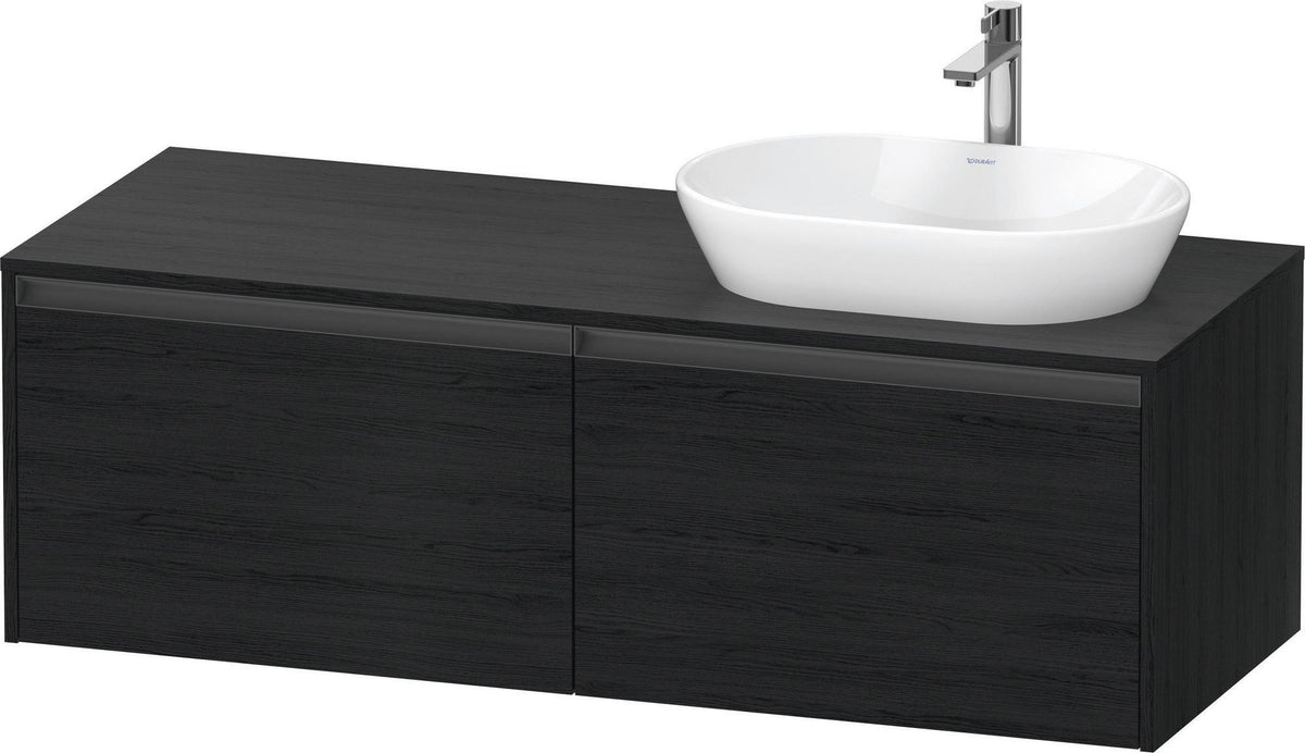 Duravit Ketho.2 Konsolen-Waschtischunterbau 1400 mm Betongrau Matt mit 2 Auszügen