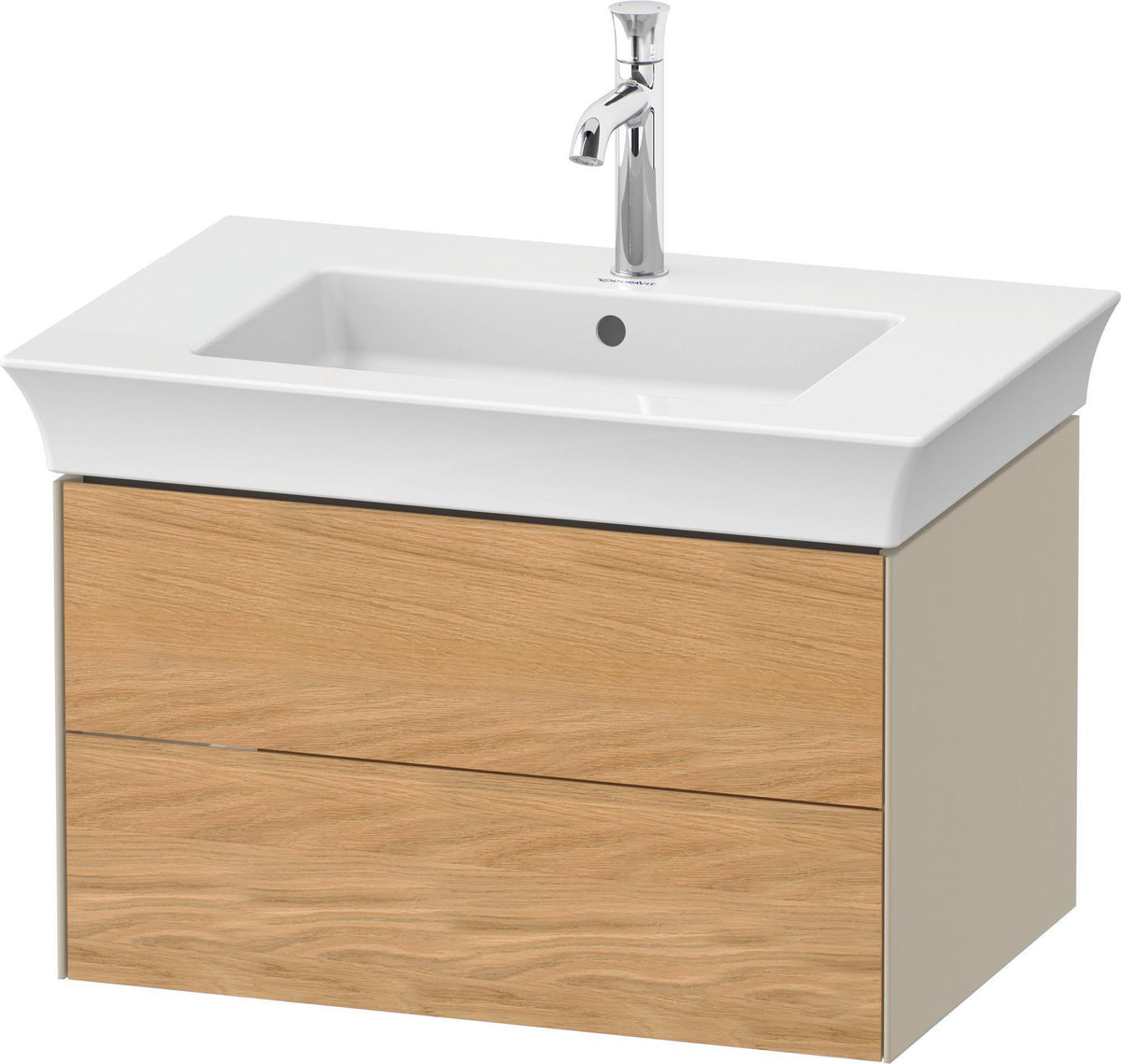 DURAVIT White Tulip Waschtischunterbau 684 mm, 2 Schubkästen, Nussbaum/Taupe HGL