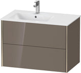 Duravit XViu Waschtischunterbau 810 mm wandhängend mit 2 Schubkästen, weiß matt, für Waschtisch links