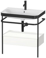 Duravit Waschtischset Happy D.2 Plus 775x490mm ein Hahnloch taupe supermatt