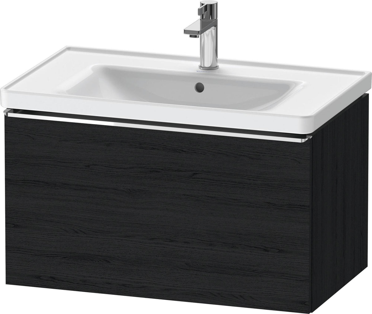 Duravit D-Neo Waschtischunterbau 784 mm Eiche Schwarz Matt mit 1 Auszug und Bronze-Griff