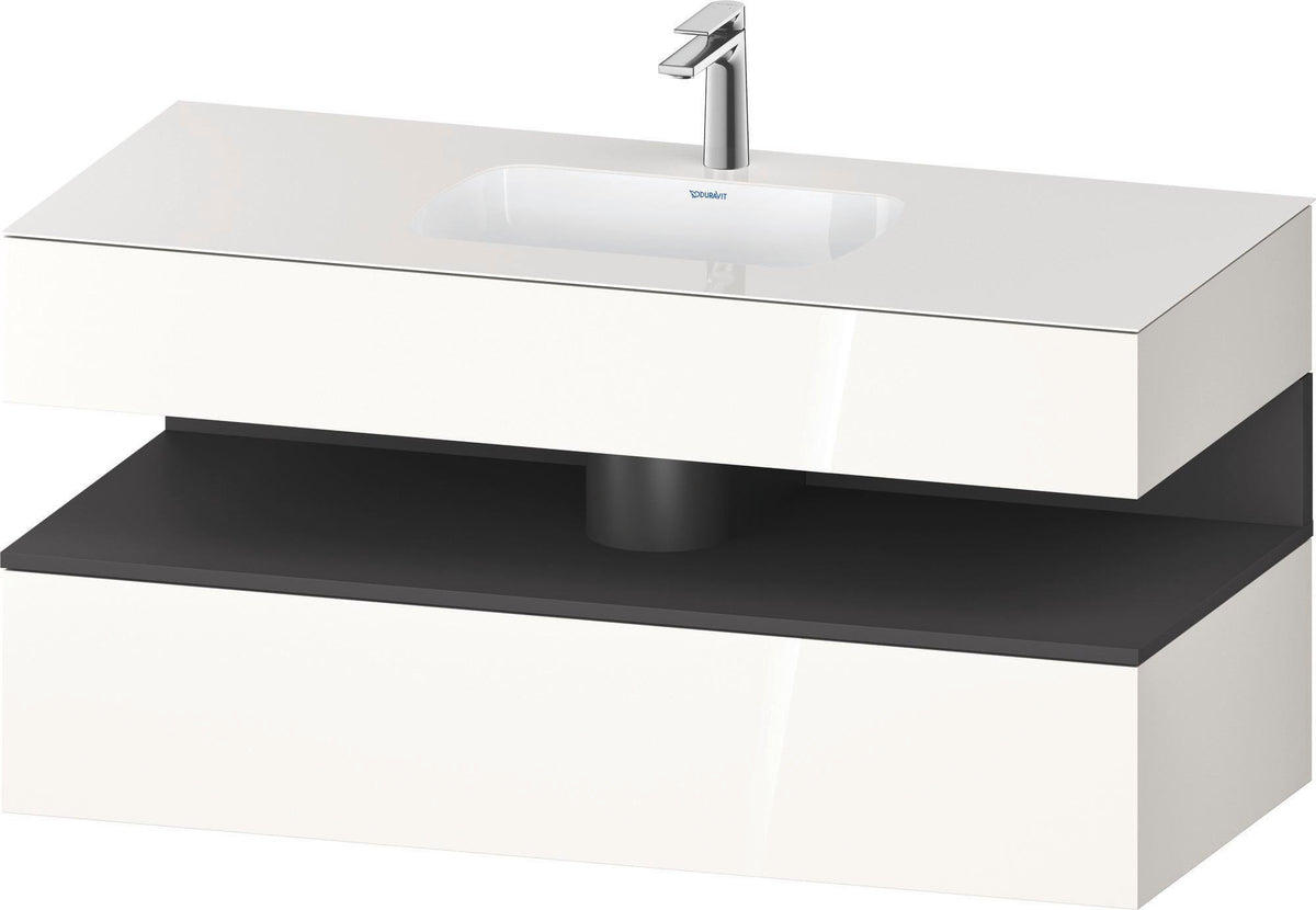 DURAVIT Qatego Studio F. A. Porsche Einbauwaschtisch mit Konsolenwaschtischunterbau 1200 mm Weiß Matt